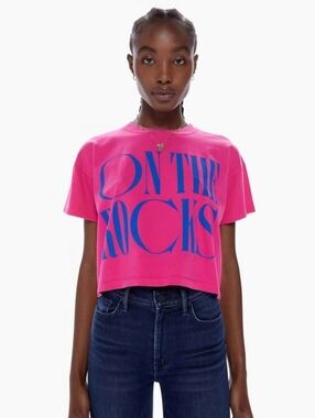 MOTHER On the Rocks The Grab Back Crop Pink Purple Top, M